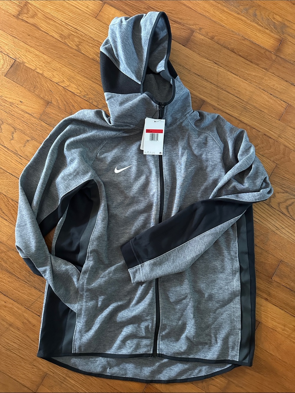 NWT Nike Men's Dri-FIT Full Zip Hoodie Gray Black Size Large